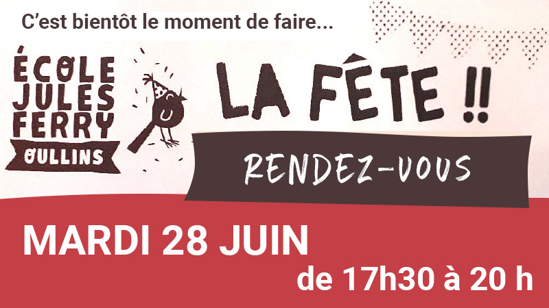 Lire la suite à propos de l’article Fête de l’école le mardi 28 juin 2022